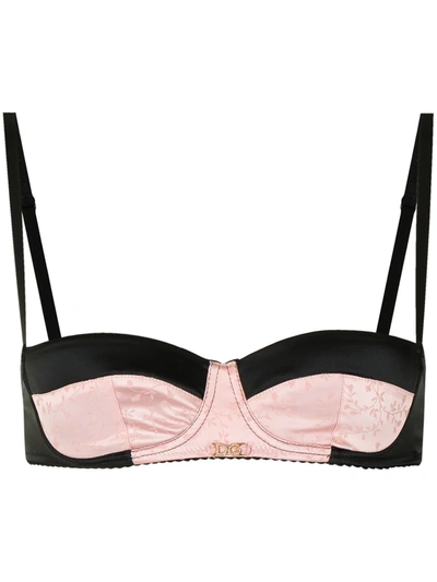 Dolce & Gabbana Two-tone Fitted Bra In Black