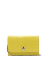 Alexander Mcqueen Mini Skull Croc Embossed Leather Shoulder Bag In Yellow