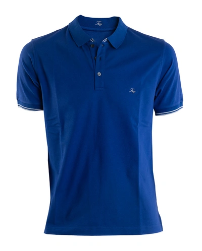 Fay Stretch Polo Shirt In Blue