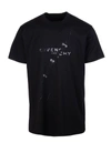 GIVENCHY MAN GIVENCHY BLACK OVERSIZE T-SHIRT WITH TROMPE LOEIL EFFECT,BM71333Y6B 001