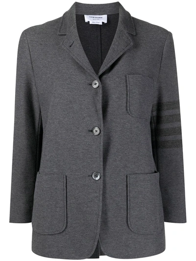 Thom Browne 4-bar Stripe Twill Sack Jacket In Med Grey (grey)