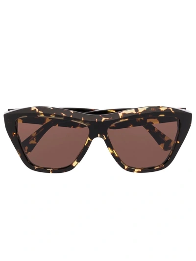 Bottega Veneta Rectangle Frame Sunglasses In 黑色