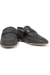 BRUNELLO CUCINELLI BEAD-EMBELLISHED LASER-CUT LEATHER LOAFERS,3074457345626337378