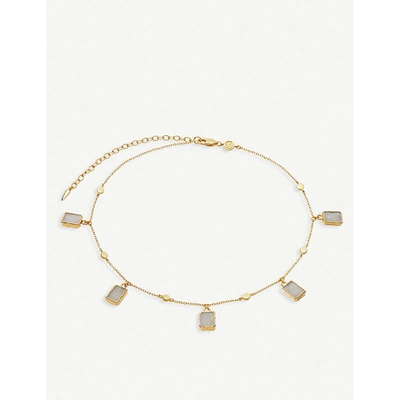 Missoma Lena 18ct Yellow-gold Vermeil Sterling Silver And Rainbow Moonstone Choker Necklace In Gold White