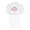 Isabel Marant Étoile Linen Tshirt With Logo In Pink White