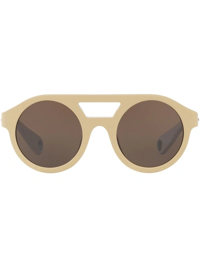 Dolce & Gabbana Kids' Round-frame Sunglasses In Beige And Light Blue