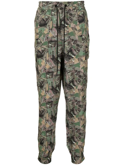 Iceberg Graphic Camouflage-print Track Trousers In Brown