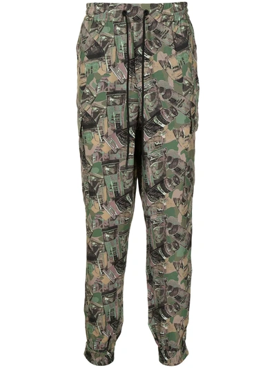 Iceberg Graphic Camouflage-print Track Pants In Brown