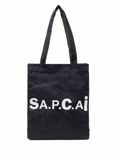 Apc Reversible Navy Sacai Edition Holly Tote In Blue