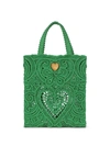 Dolce & Gabbana Small Beatrice Crocheted Tote Bag In Green