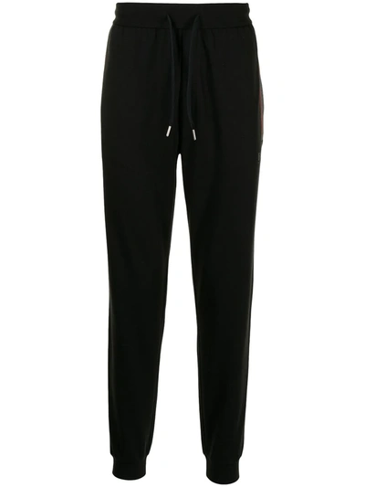 Hugo Boss Drawstring-waist Cotton Track Trousers In Black