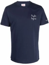 Mc2 Saint Barth Crew Neck Embroidered Detail Short Sleeves In Blue