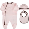 Fendi Pink Set With Double Ff For Baby Girl In Pink
