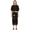 LOEWE BLACK LINEN EMBROIDERED DRESS