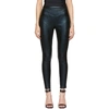 Mugler Black Embossed Iridescent Leggings In Nero