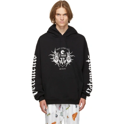 Buy Vetements Black Label Logo Hoodie 'Black/White