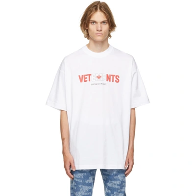 Vetements White Jersey Canada Logo T-shirt