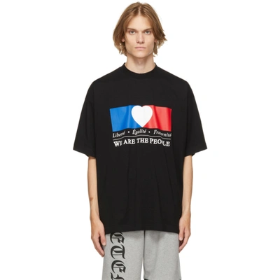 Vetements Black 'we Are The People' Logo T-shirt