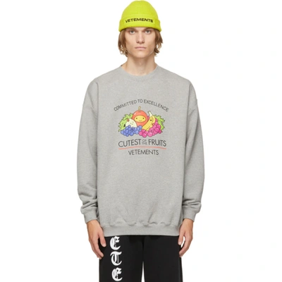 Vetements “cutest Of The Fruits”logo卫衣 In Grey