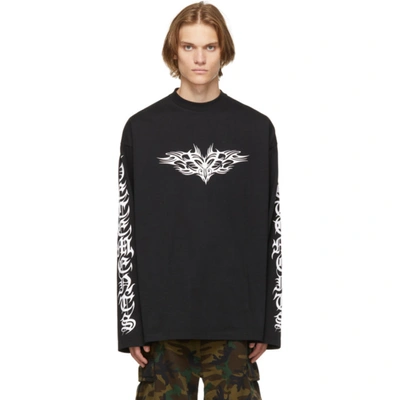 Vetements Black Gothic Logo Long Sleeve T-shirt