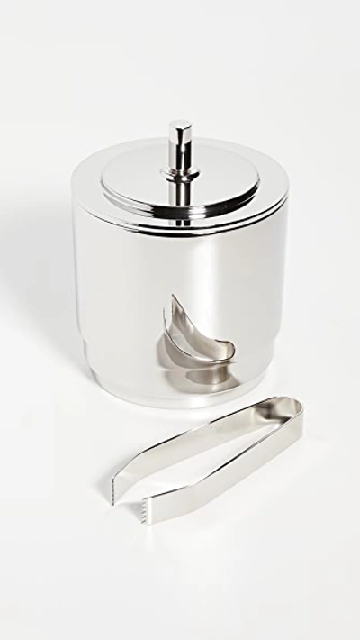Georg Jensen Manhattan Ice Bucket & Tongs Stainless Steel One Size In Silver