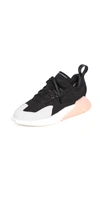 Y-3 Orisan Suede-trimmed Mesh Sneakers In Black/greyone/hiresyell