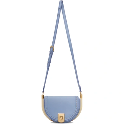 Fendi Blue Moonlight Leather Cross Body Bag In Azure