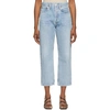 Agolde '90s Crop Loose Fit Organic Cotton Jeans In Replica