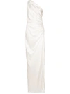 MICHELLE MASON ONE-SHOULDER SILK GOWN