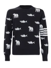 THOM BROWNE THOM BROWNE FISH BEAR INTARSIA JUMPER