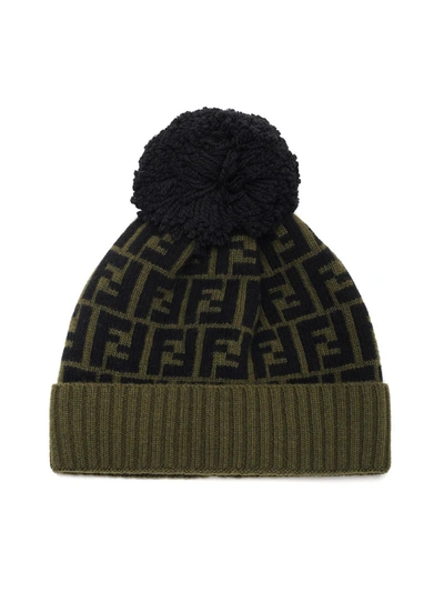 Fendi Ff Beanie In Green