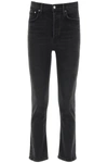 Agolde Cherie High Rise Straight In Panoramic (black)