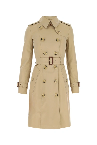 Burberry Cappuccino Cotton Trench Coat  Beige  Donna 8 In Brown