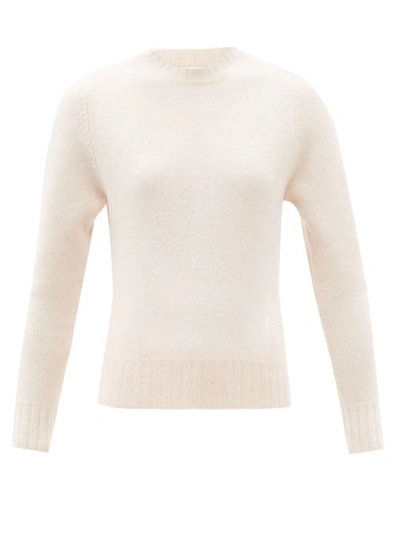 Jil Sander Long-sleeve Boiled Wool Sweater In Natural