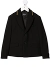 Versace Greca Single-breasted Blazer In Black