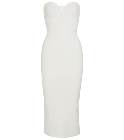 Galvan Thalia Strapless Midi Dress In Pearl