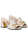 Gucci Off-white Horsebit Heeled Sandals In White