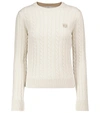 LOEWE CABLE-KNIT WOOL AND COTTON SWEATER,P00586598