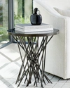 William D Scott Stix Side Table With Bronze Glass Top