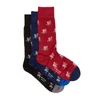Paul Smith Cycling Rabbit Cotton-blend Socks - Set Of Three In Black