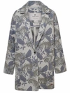 WOOLRICH WOOLRICH FLORAL JACQUARD SINGLE BREASTED COAT