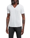 JOHN VARVATOS MEN'S V-NECK LINEN T-SHIRT,PROD242540294