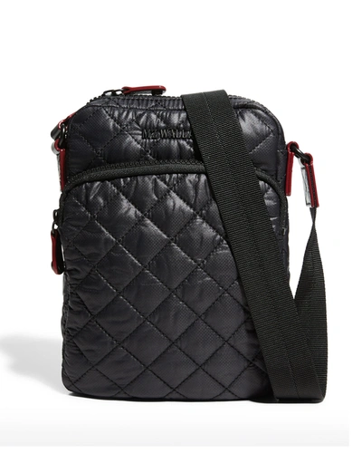 Mz Wallace Womens Black Rec Metro Quilted Nylon Cross-body Bag