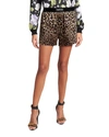 Tom Ford Velvet-trimmed Leopard-print Silk-blend Satin Shorts In Black & Beige