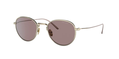 Prada Pr 53ws Satin Pale Gold Male Sunglasses In Light Purple Brown