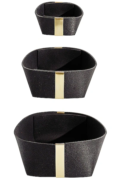 Slash Objects Set Of 3 Basket In Black