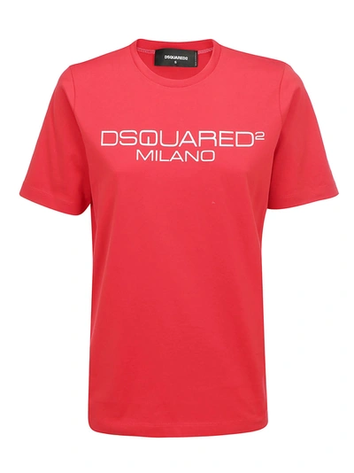 Dsquared2 Logo Print Crewneck T In Red