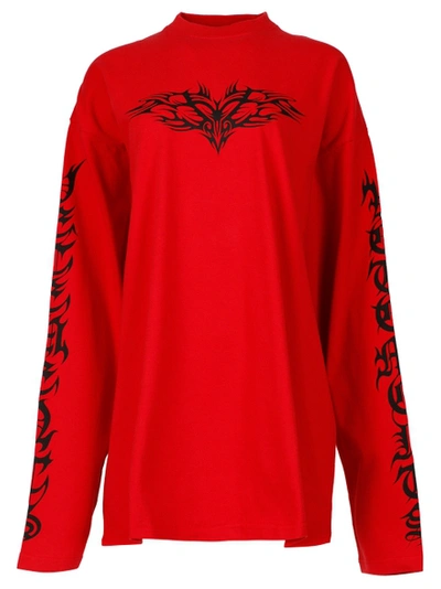 【関税込み】VETEMENTS レッド デコンストラクト 長袖Tシャツ 38069359?w=400