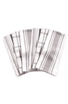 Kaf Home Set Of 6 Stripe & Check Cotton Pantry Towels In Drizzle