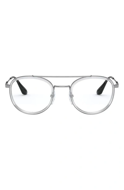 Prada 49mm Aviator Optical Glasses In Transparent